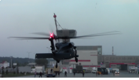 BLACK HAWK S-70I MADE BY PZL MIELEC TOUCHES DOWN IN TARGI KIELCE