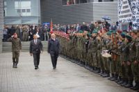 THE UNIFORMED CLASSES STAND TO ATTENTION IN TARGI KIELCE