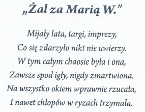 maria w - wiersz