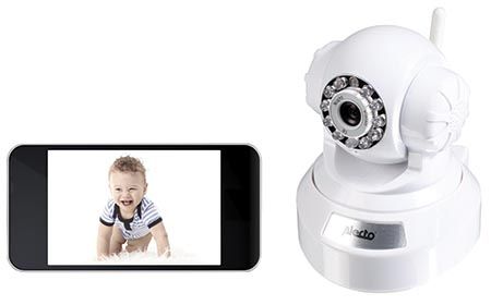 The remote-control appliance can turn and tilt which makes it possible to have a video surveillance over the whole room of the child