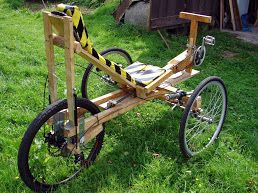 The Tadpole Trike bike's shape makes it a three-wheel tadpole