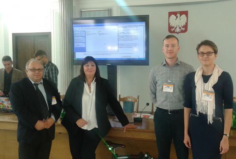 In the picture: the Targi Kielce Congress Centre representatives with Mrs Ewa Wolak MP,   the Chairperson of the Parliamentary Cycling Group