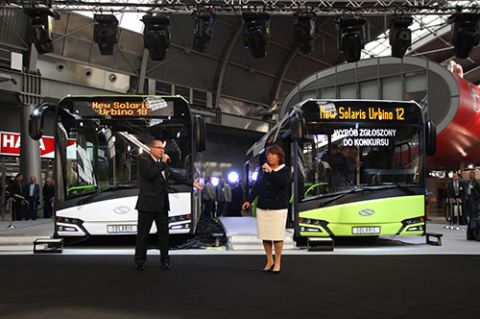 Najnowszy autobus zaprezentowała Prezes Zarządu firmy Solaris, Pani Solange Olszewska