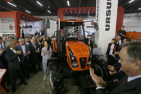 The launch of the new Ursus tractor model at the Agrotech expo