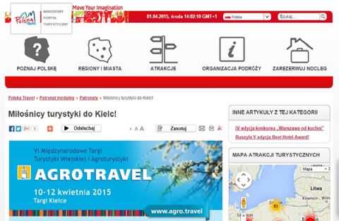 The Poland's Official Travel Website promotes events that create and enhance   image of Poland as an attractive and hospitable and tourist-open country