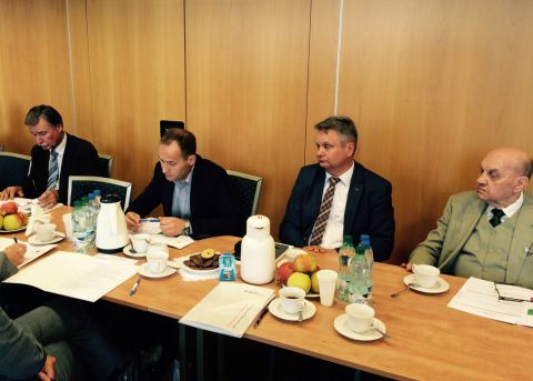 Participants of the Honorary Committee meeting of the HORT-TECHNOLOGY Expo.  From the left: President Witold   Boguta, Director Dariusz Goszczyński, MP Miroslaw Maliszewski, professor  Eberhard Makosz PhD Hab