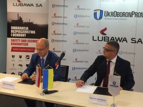 In the photo; from right -- Ukroboronprom President of Board Roman Romanov and Lubawa SA President-   Marcin Kubica