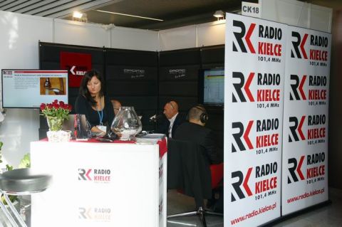 A professional radio studio at the Business Days