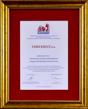 Targi Kielce has been been honoured with the Ambassador of the Polish Economy title on 28 September 2016 