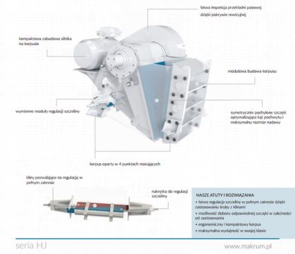 The new MAKRUM HJ crusher series is the result of an innovative approach to machines construction backed with years of extensive experience