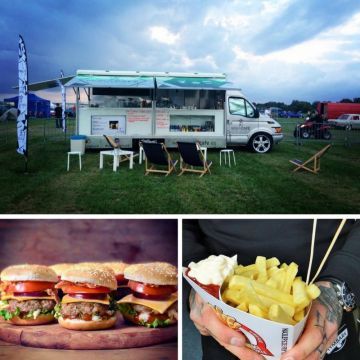 Foodtruck hosted at the DUB IT Tuning Festival 2017 in Targi Kielce: from the top - Moka  Café & Food Truck, Theburger and The Best Fries In Town