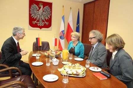 The Consul General of the Federal Republic of Germany in Krakow Werner Köhler PhD (on the left) payst a visit to Kielce