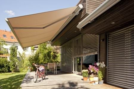 Awnings, exterior and façade roller shutters