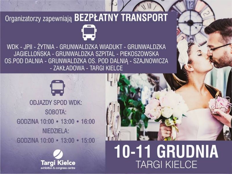 modny ślub - bezpłatny transport